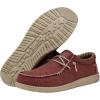 imageHey Dude Mens Wally Stitch  Mens Loafers  Mens Slip On Shoes  Comfortable ampamp LightWeightPompeian Red