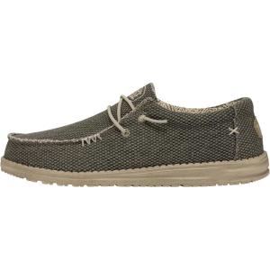 imageHey Dude Mens Wally Stitch  Mens Loafers  Mens Slip On Shoes  Comfortable ampamp LightWeightArmy