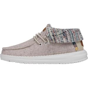 imageHey Dude Wendy Fold Youth  Girls Loafers  Girls Slip On Shoes  Comfortable ampamp Light WeightCream Multi