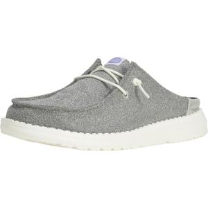 imageHey Dude Wendy Slip Classic  Womens Shoes  Womens Slip On Loafers  Comfortable ampamp LightWeightMetallic SparkleCharcoal