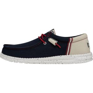 imageHey Dude Mens Wally Funk Americana  Mens Shoes  Men Slipon Loafers  Comfortable ampamp LightWeightNavy White