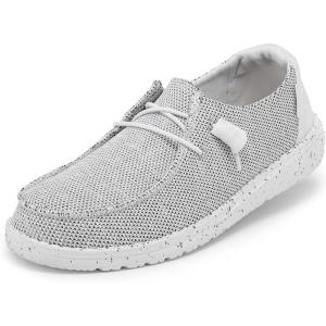 imageHey Dude Wendy Sox Womens Shoes  Women Slipon Loafers  Comfortable ampamp LightWeightStone White