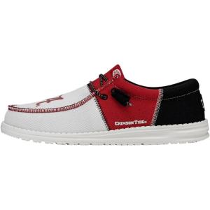 imageHey Dude Wally Mens Shoes Mens Slipon Loafers Comfortable ampamp LightWeightAlabama CrimsonWhite
