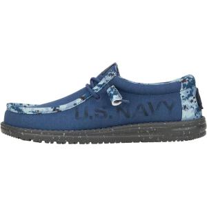 imageHey Dude Wally US ArmyNavy Mens Shoes Mens Slipon Loafers Comfortable ampamp LightWeightBlue Camo