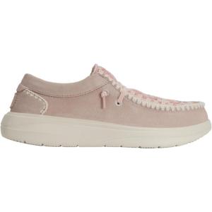 imageHEYDUDE Wendy COMF Suede Crochet Pale PinkMulti Size 8 Womens Shoes Womens Slipon Loafers Comfortable ampamp LightWeight