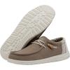 imageHey Dude Mens Wally Linen  Mens Loafers  Mens Slip On Shoes  Comfortable ampamp LightWeightClay