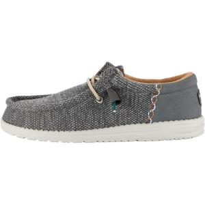 imageHey Dude Mens Wally Funk Open Mesh  Mens Shoes  Men Slipon Loafers  Comfortable ampamp LightWeightGrey
