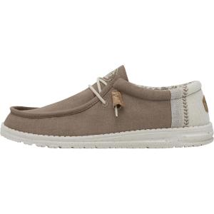 imageHey Dude Mens Wally Linen  Mens Loafers  Mens Slip On Shoes  Comfortable ampamp LightWeightClay