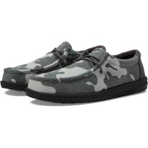 imageHey Dude Mens Wally Washed Camo  Mens Shoes  Men Slipon Loafers  Comfortable ampamp LightWeightTotal Black