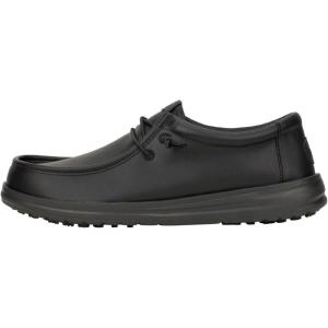 imageHEYDUDE Wally Work CE Mens Shoes Slipon Loafers LightWeight Water Repellent ampamp Slip ResistantClassic Black