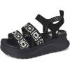 imageHEYDUDE Womens Delray Buckle Cottage Crochet LoaferBlackWhite