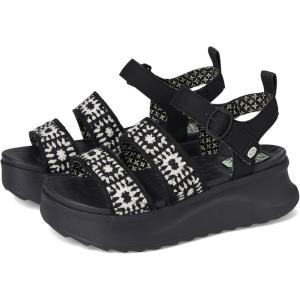 imageHEYDUDE Womens Delray Buckle Cottage Crochet LoaferBlackWhite