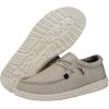 imageHEYDUDE Mens Wally Eco Ascend  Mens Lace Up Loafers  Comfortable ampamp LightWeightLinen Beige 2