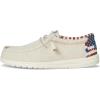 imageHEYDUDE Mens Wally Eco Ascend  Mens Lace Up Loafers  Comfortable ampamp LightWeightOffwhite Patriotic