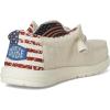 imageHEYDUDE Mens Wally Eco Ascend  Mens Lace Up Loafers  Comfortable ampamp LightWeightOffwhite Patriotic