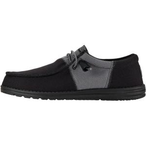 imageHEYDUDE Mens Wally Eco Ascend  Mens Lace Up Loafers  Comfortable ampamp LightWeightBlackGrey