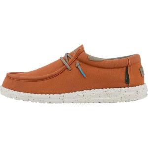 imageHEYDUDE Mens Wally Eco Ascend  Mens Lace Up Loafers  Comfortable ampamp LightWeightTangerine