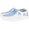 imageHey Dude Womens Wendy NCAA  Womens Shoes  Womens Slipon Loafers  Comfortable ampamp LightWeightUnc WhiteBlue