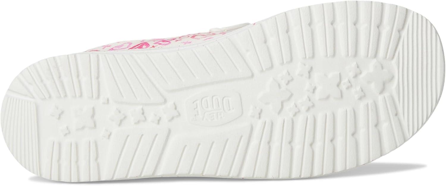 imageHEYDUDE Girls Wendy Watercolor Hearts Little Big Kid LoaferPinkWhite