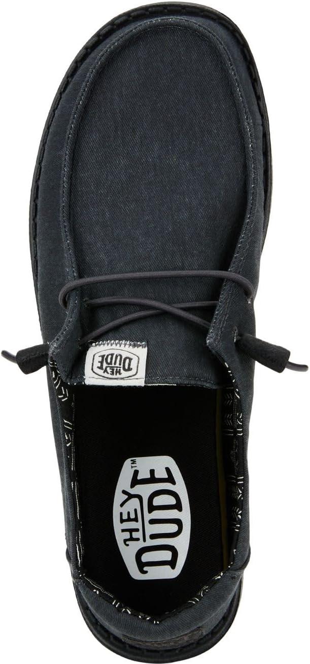 imageHEYDUDE Womens Wendy Canvas Womens Shoes Womens Slipon Loafers Comfortable ampamp LightWeightBlackBlack