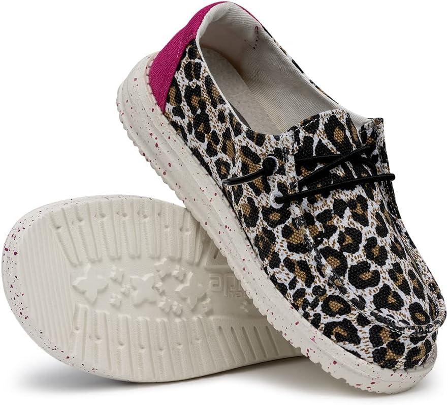 imageHEYDUDE Womens Wendy Canvas Womens Shoes Womens Slipon Loafers Comfortable ampamp LightWeightCheetah