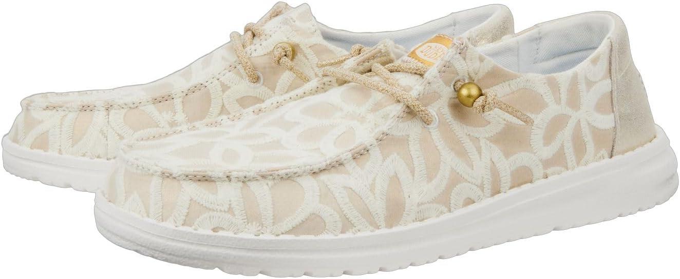 imageHEYDUDE Womens Wendy Canvas Womens Shoes Womens Slipon Loafers Comfortable ampamp LightWeightCream