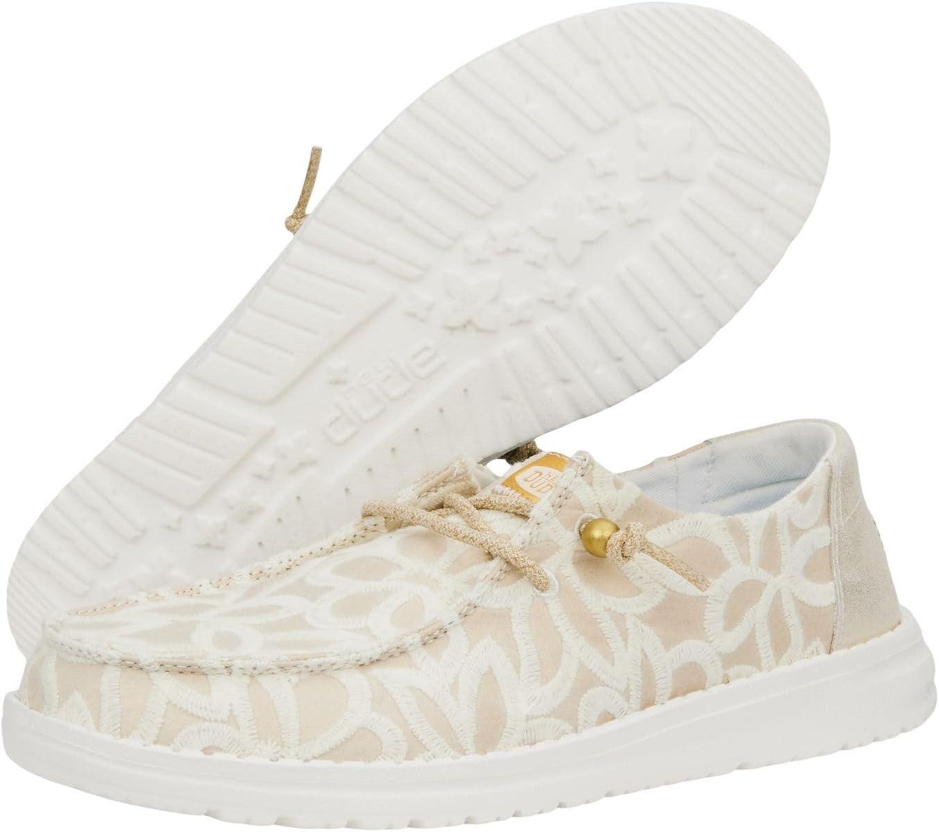 imageHEYDUDE Womens Wendy Canvas Womens Shoes Womens Slipon Loafers Comfortable ampamp LightWeightCream