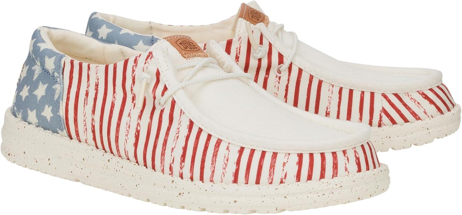 imageHEYDUDE Womens Wendy Canvas Womens Shoes Womens Slipon Loafers Comfortable ampamp LightWeightFunk American Flag
