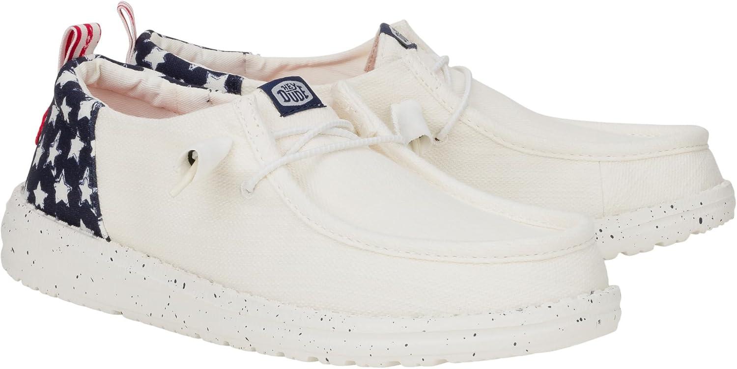 imageHEYDUDE Womens Wendy Canvas Womens Shoes Womens Slipon Loafers Comfortable ampamp LightWeightFunk WhiteNavy Blazer