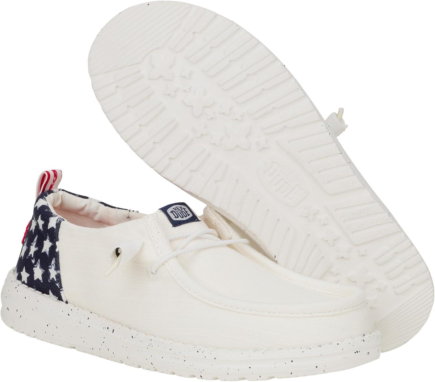 imageHEYDUDE Womens Wendy Canvas Womens Shoes Womens Slipon Loafers Comfortable ampamp LightWeightFunk WhiteNavy Blazer