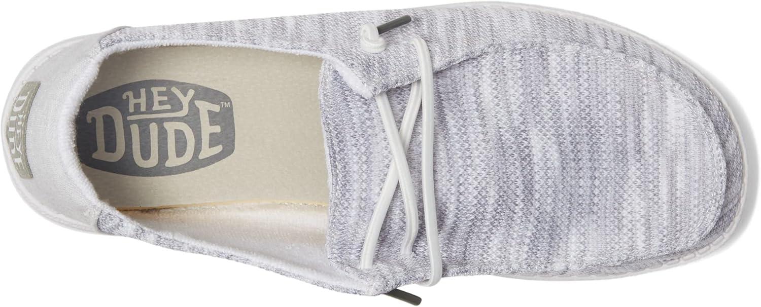 imageHEYDUDE Womens Wendy Canvas Womens Shoes Womens Slipon Loafers Comfortable ampamp LightWeightGlacier Grey Wide