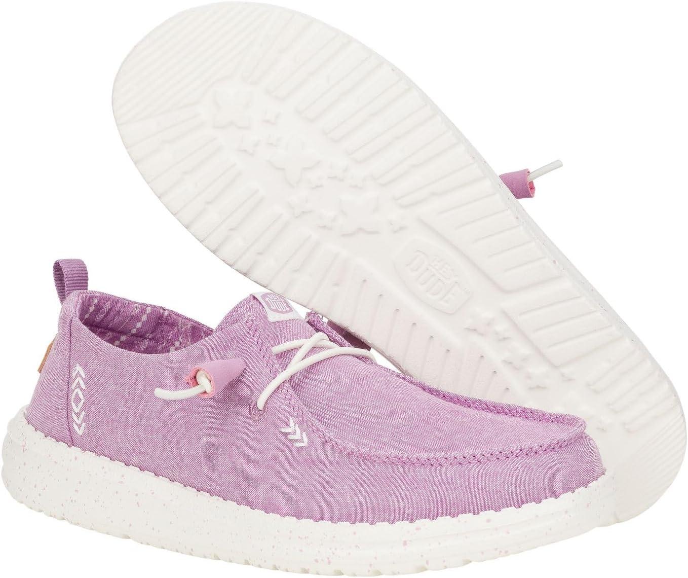 imageHEYDUDE Womens Wendy Canvas Womens Shoes Womens Slipon Loafers Comfortable ampamp LightWeightLilac