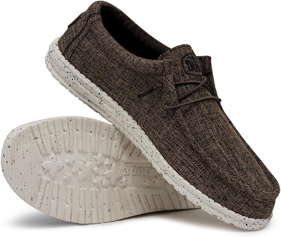 imageHEYDUDE Womens Wendy Canvas Womens Shoes Womens Slipon Loafers Comfortable ampamp LightWeightLinen Dark Brown 2