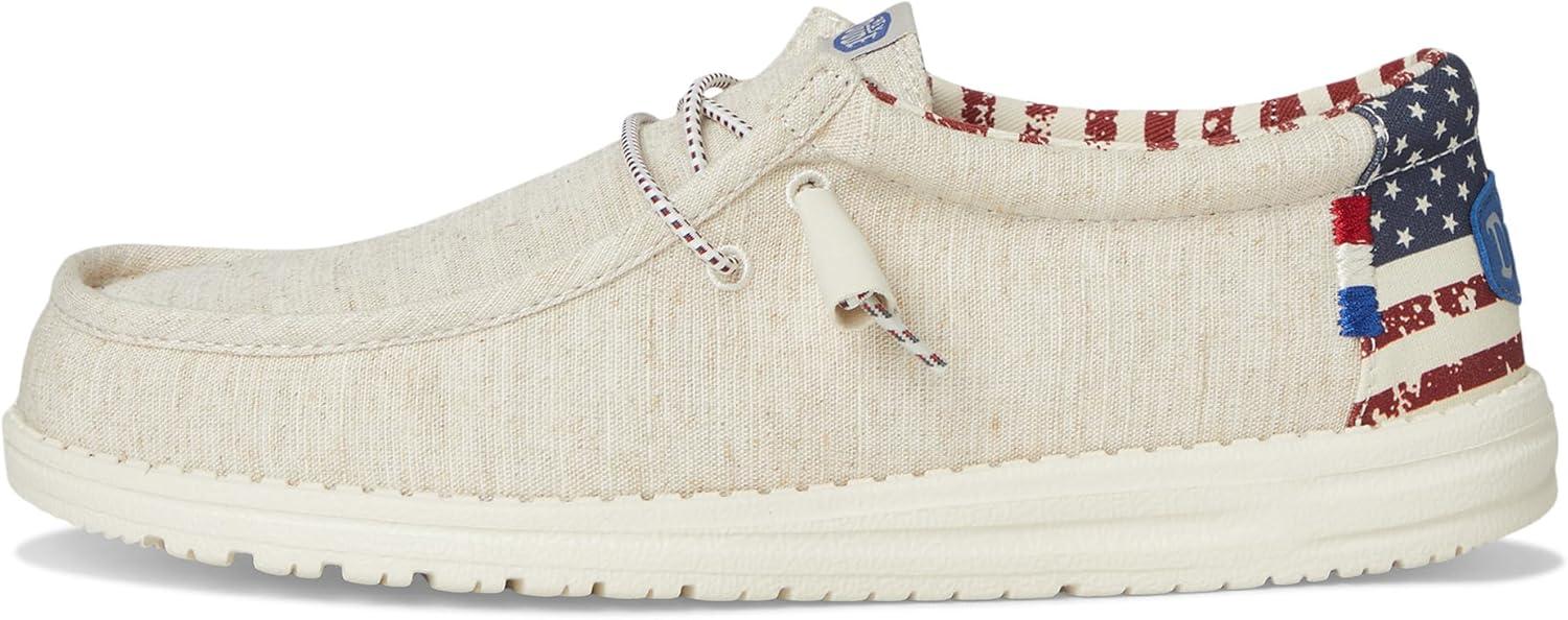 imageHEYDUDE Womens Wendy Canvas Womens Shoes Womens Slipon Loafers Comfortable ampamp LightWeightOffwhite Patriotic