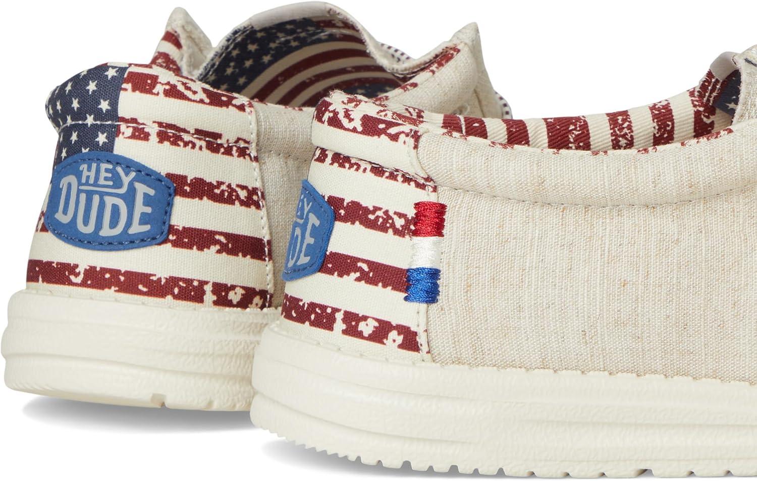 imageHEYDUDE Womens Wendy Canvas Womens Shoes Womens Slipon Loafers Comfortable ampamp LightWeightOffwhite Patriotic