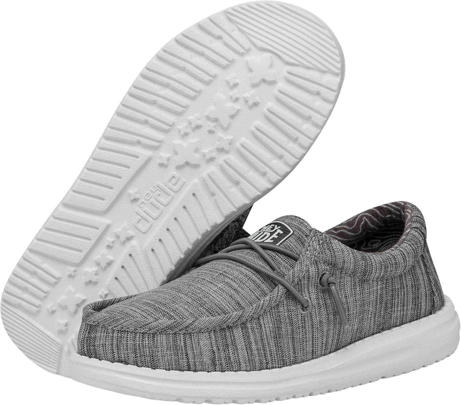 imageHEYDUDE Womens Wendy Canvas Womens Shoes Womens Slipon Loafers Comfortable ampamp LightWeightStone