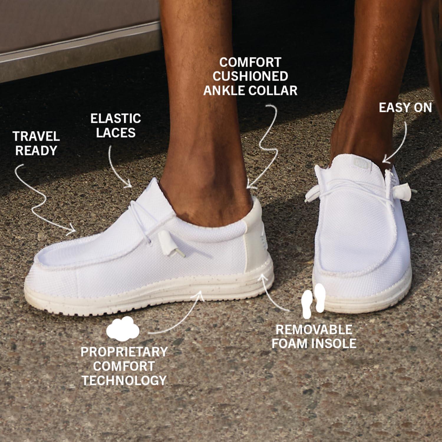 imageHEYDUDE Womens Wendy Canvas Womens Shoes Womens Slipon Loafers Comfortable ampamp LightWeightStorm White