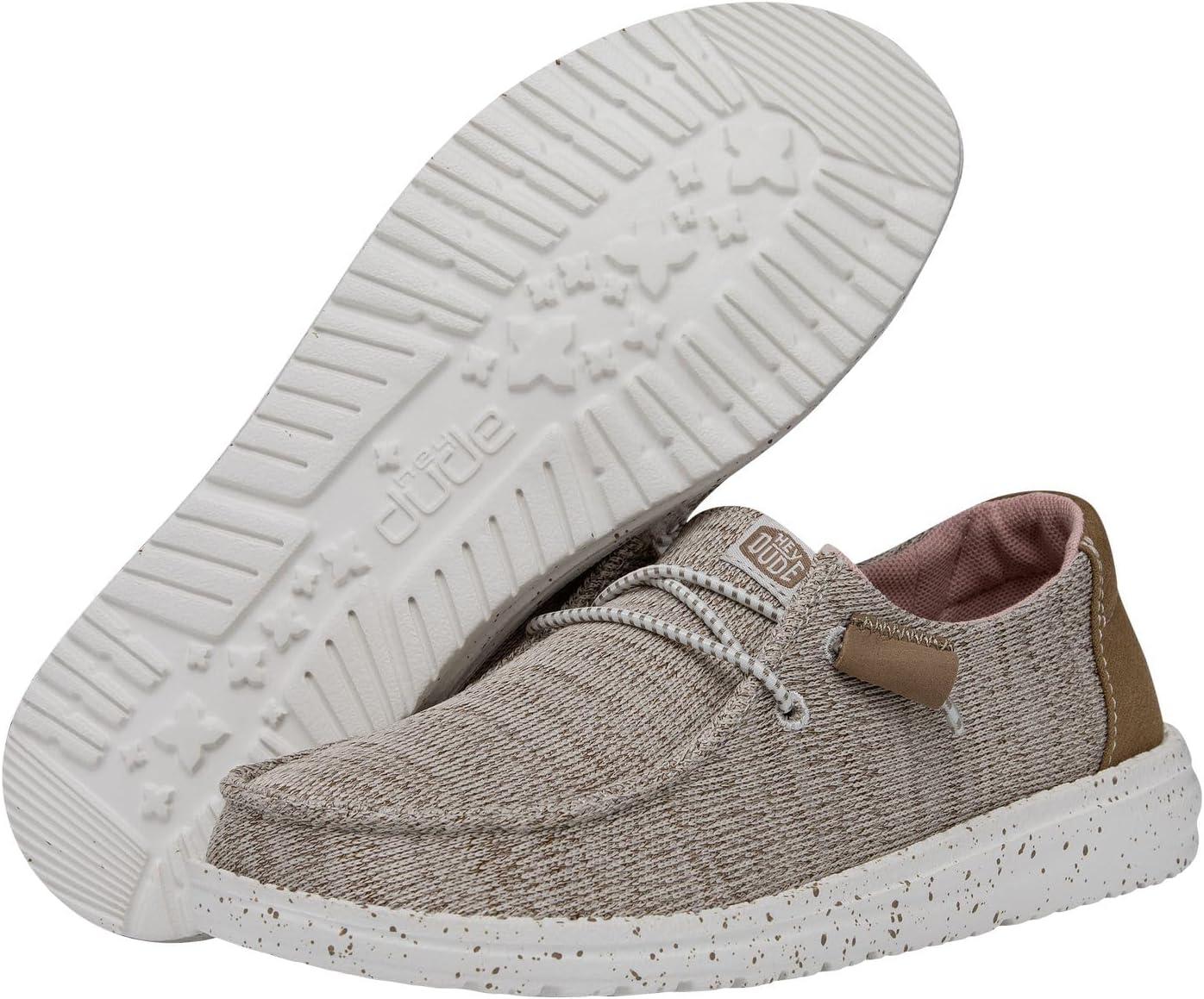 imageHEYDUDE Womens Wendy Canvas Womens Shoes Womens Slipon Loafers Comfortable ampamp LightWeightWalnut