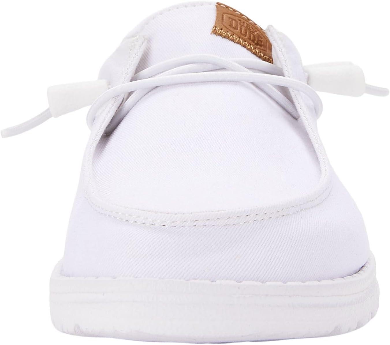 imageHEYDUDE Womens Wendy Canvas Womens Shoes Womens Slipon Loafers Comfortable ampamp LightWeightWhite