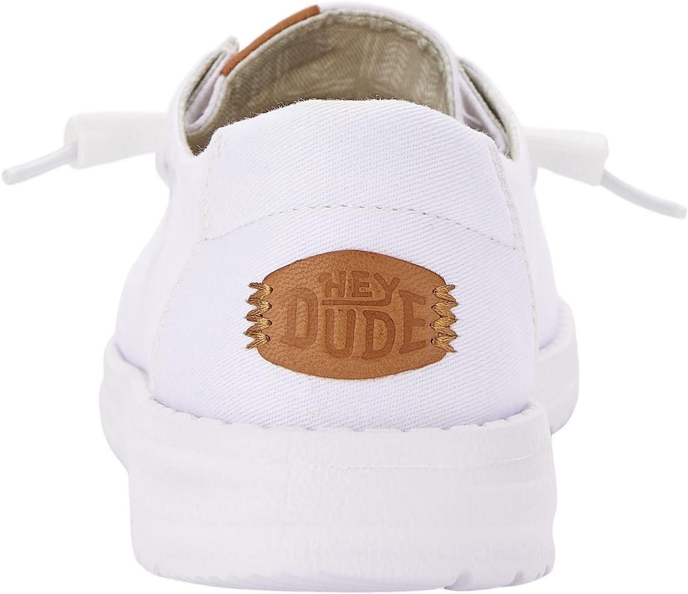 imageHEYDUDE Womens Wendy Canvas Womens Shoes Womens Slipon Loafers Comfortable ampamp LightWeightWhite