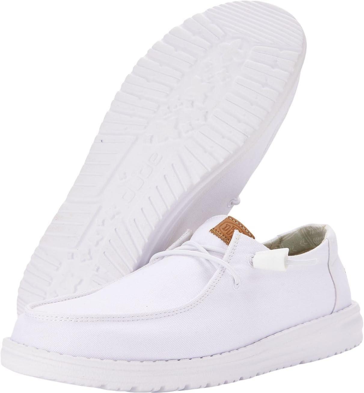 imageHEYDUDE Womens Wendy Canvas Womens Shoes Womens Slipon Loafers Comfortable ampamp LightWeightWhite