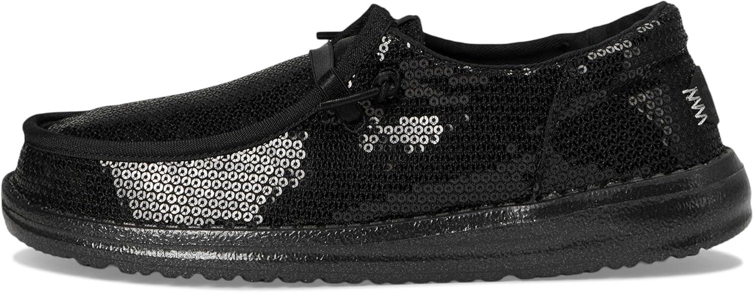 imageHEYDUDE Womens Wendy Funk Mono Sequin Little Big Kid SlipOnBlack