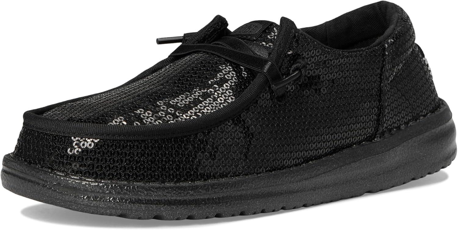 imageHEYDUDE Womens Wendy Funk Mono Sequin Little Big Kid SlipOnBlack