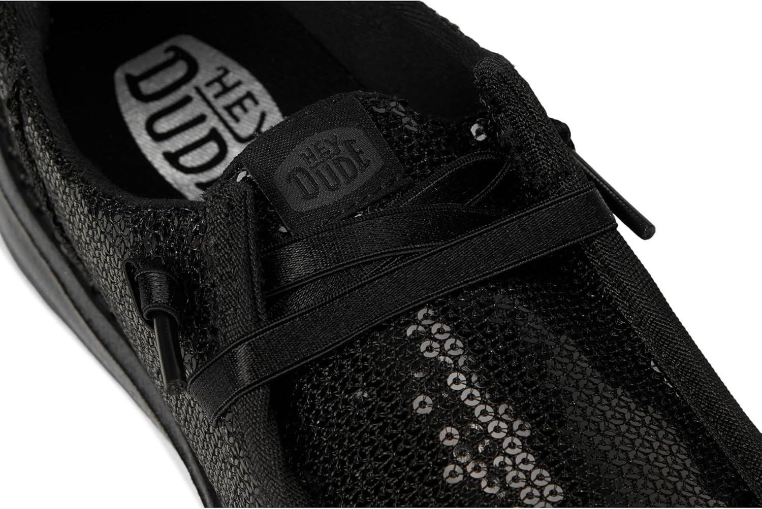 imageHEYDUDE Womens Wendy Funk Mono Sequin Little Big Kid SlipOnBlack