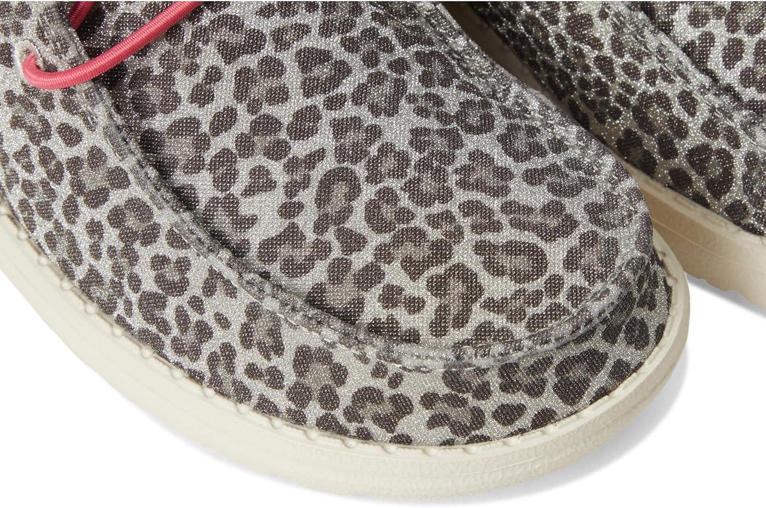imageHEYDUDE Womens Wendy Luxe Leo Little Big Kid SlipOnNaturalBlack