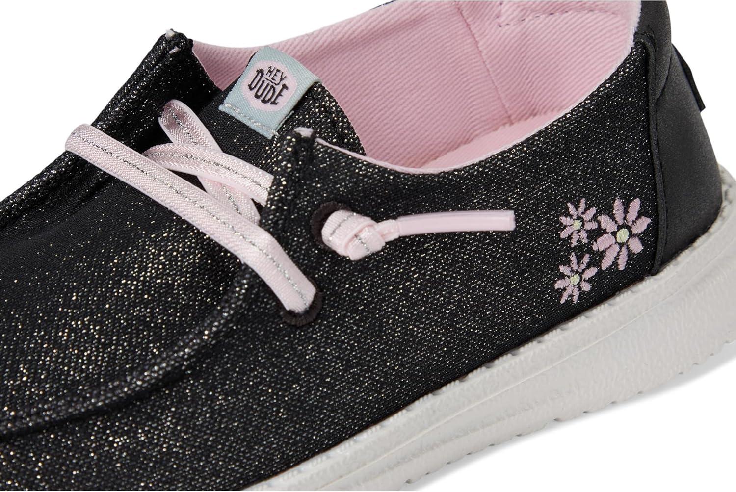 imageHEYDUDE Womens Wendy Shimmer Flower Toddler SlipOnCharcoal