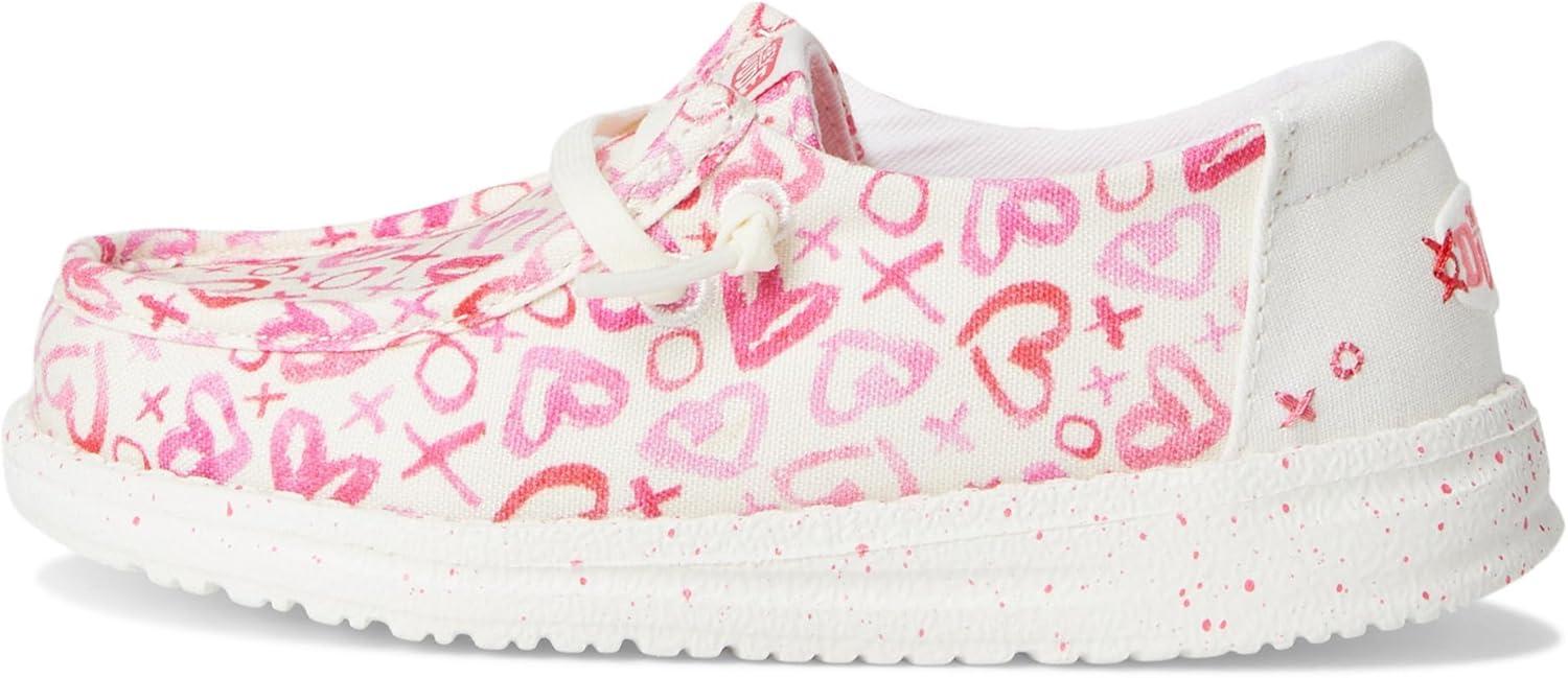 imageHey Dude Girls Wendy Watercolor Hearts Little Big Kid LoaferPinkWhite