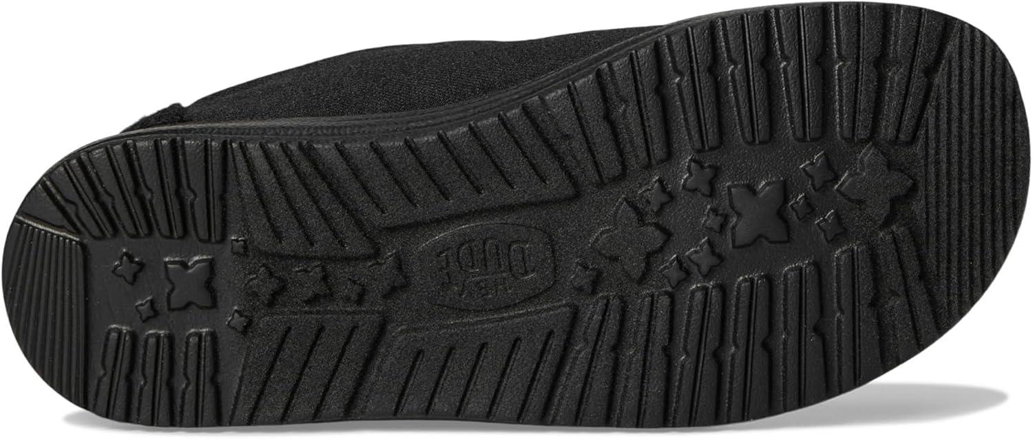 imageHey Dude Kids Wendy Brushed Cozy Little KidBig Kid  Loafers for Kids  Canvas Upper  Cotton LiningBlackBlack