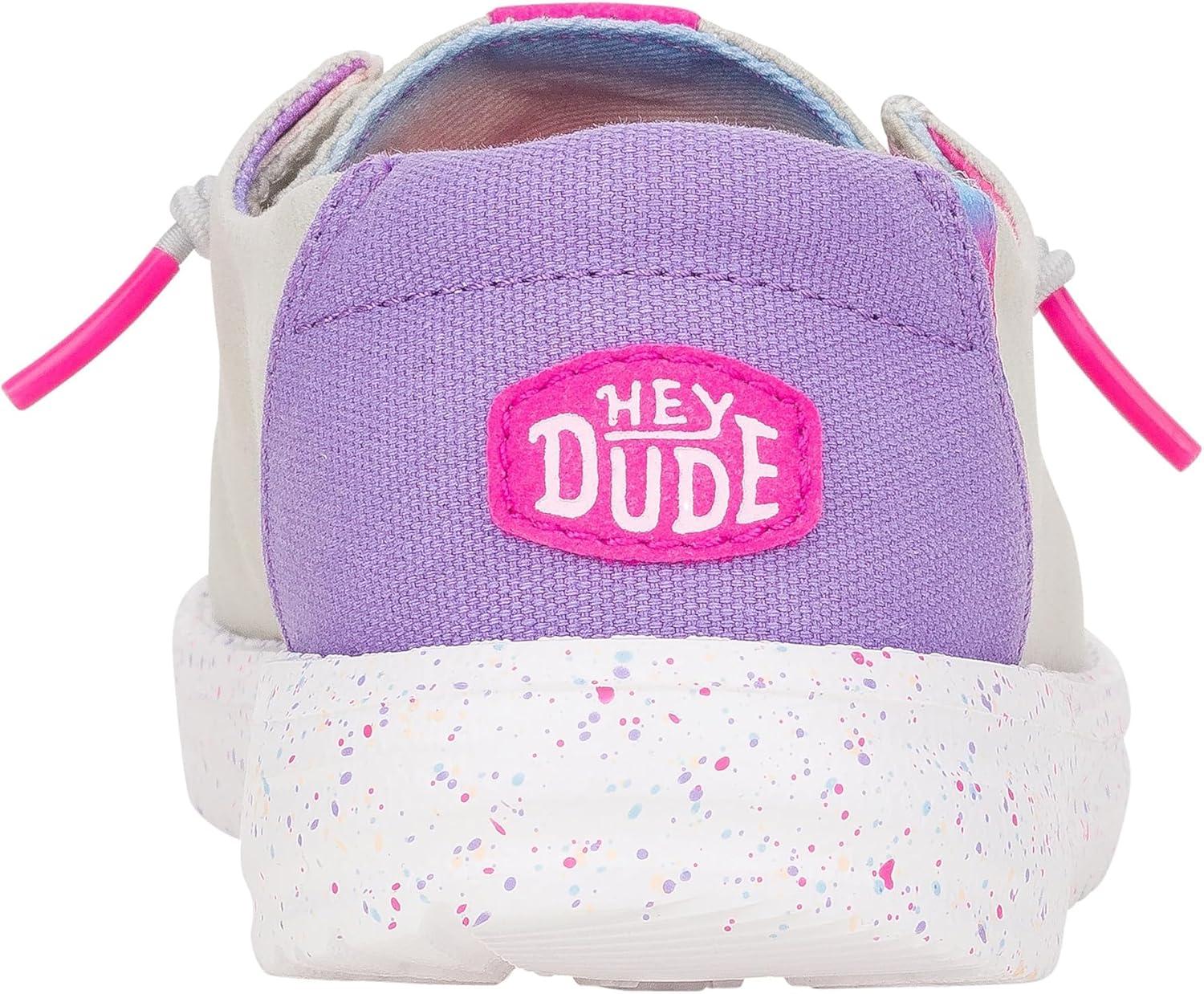 imageHey Dude Kids Wendy Color Fun Little KidBig Kid  Shoes for Kids  Comfy Canvas Upper  Rubber OutsoleGrey