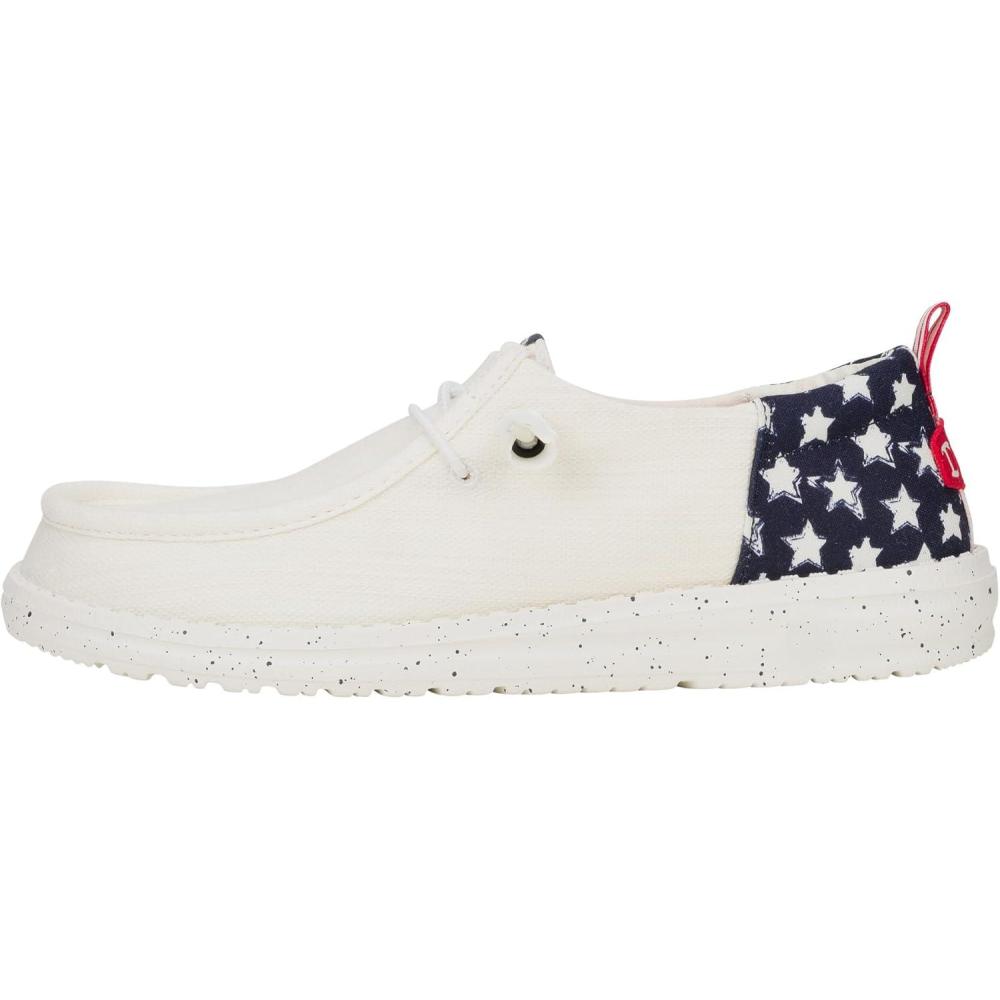 imageHEYDUDE Womens Wendy Canvas Womens Shoes Womens Slipon Loafers Comfortable ampamp LightWeightFunk WhiteNavy Blazer